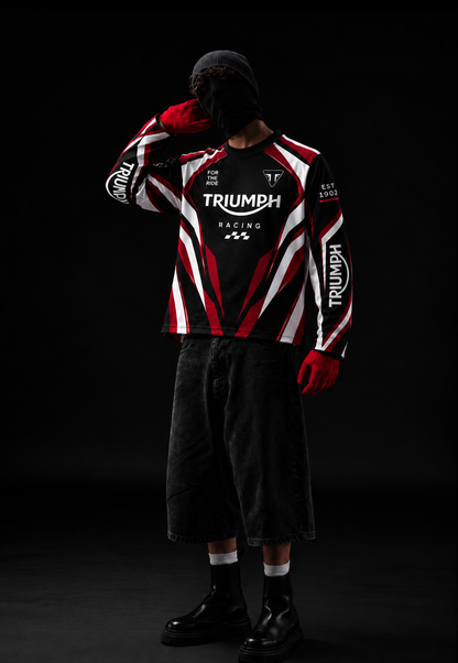 Red TRIUMPH Inspired Racing Mesh Jersey