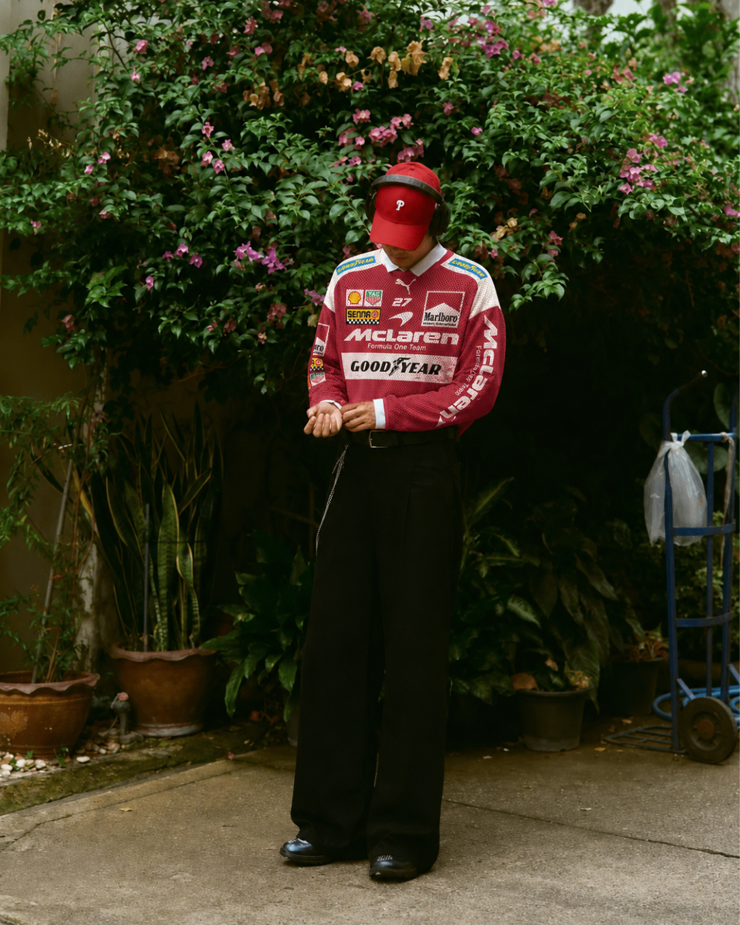Rosso Grid Racing Mesh Top