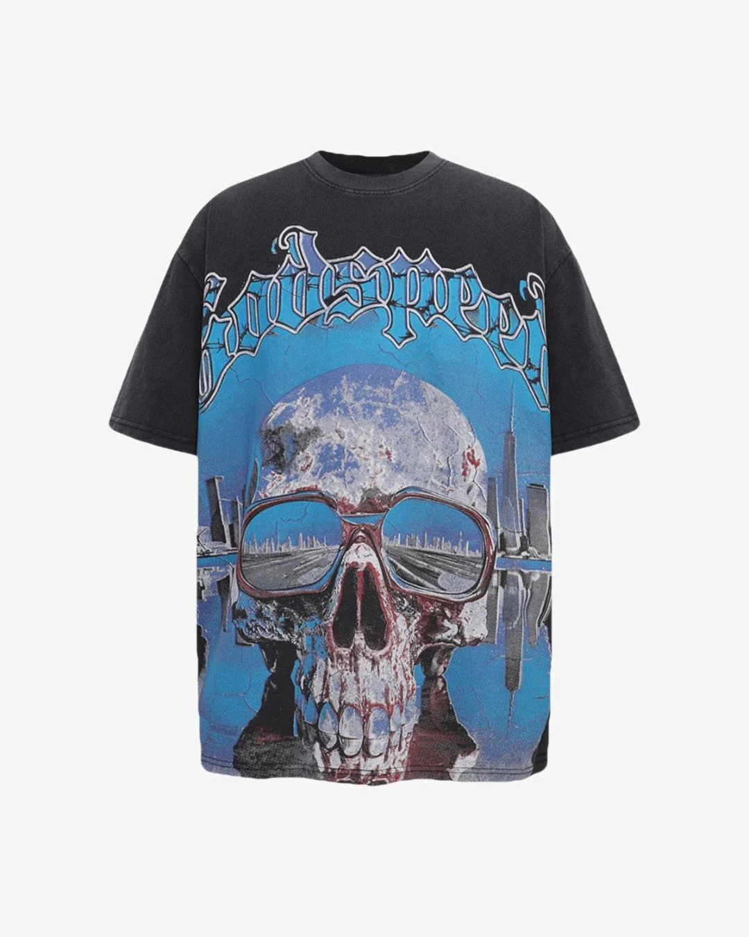 Midnight Blue Skull Graphic Tee