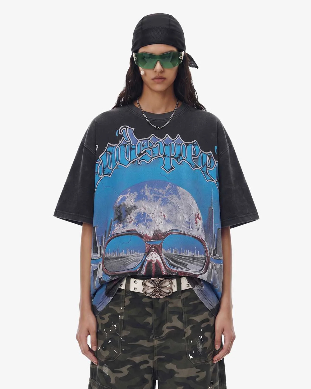 Midnight Blue Skull Graphic Tee