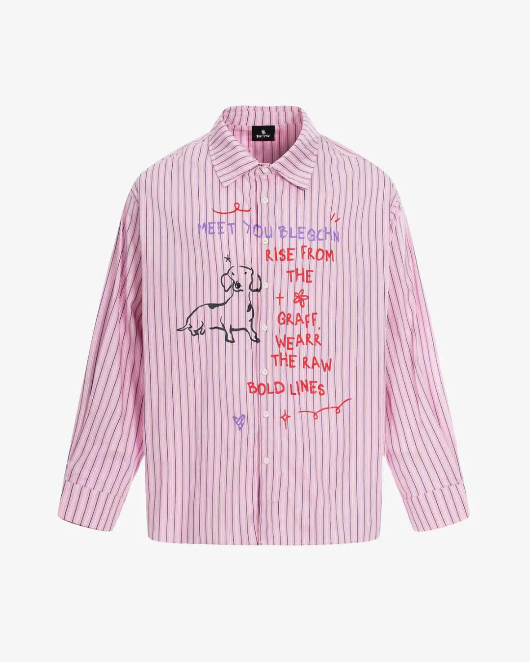 Blush Pink Graffiti Stripe Shirt