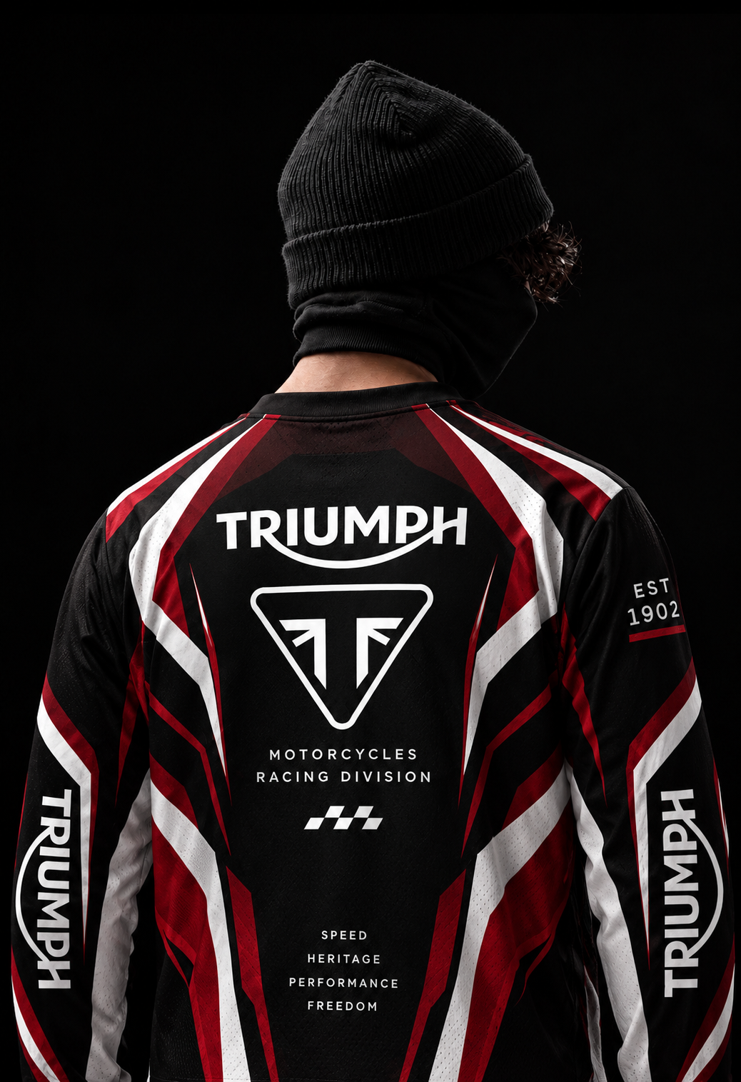 Red TRIUMPH Inspired Racing Mesh Jersey