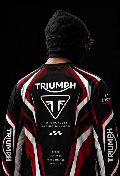 Red TRIUMPH Inspired Racing Mesh Jersey