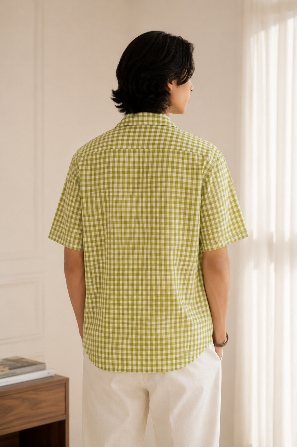 Olive Gingham Resort Shirt