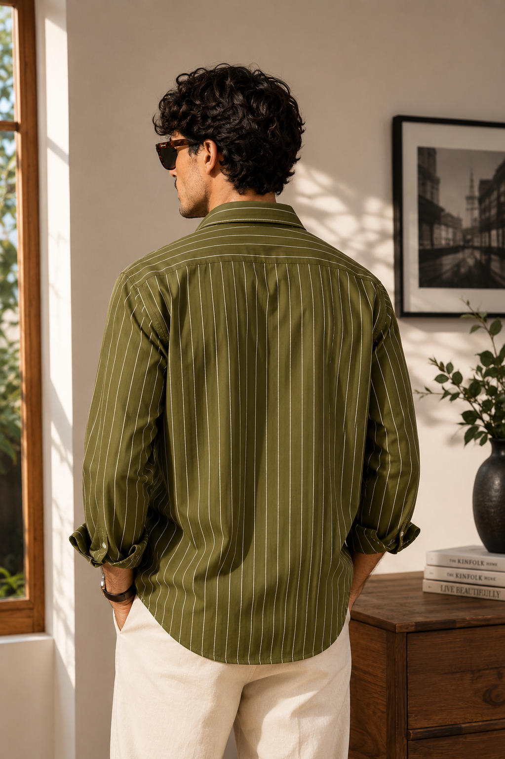 Sage Pinstripe Shirt