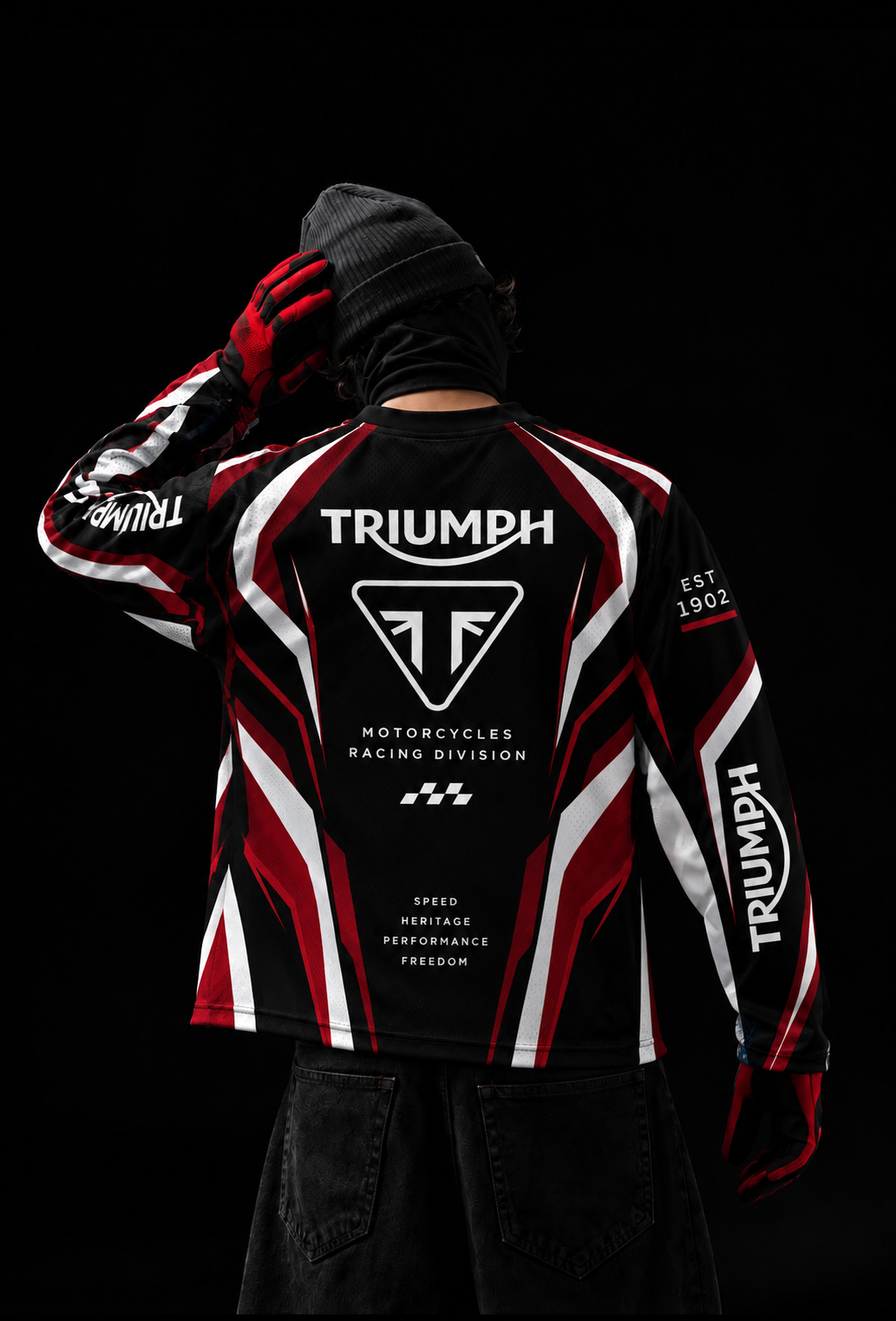 Red TRIUMPH Inspired Racing Mesh Jersey