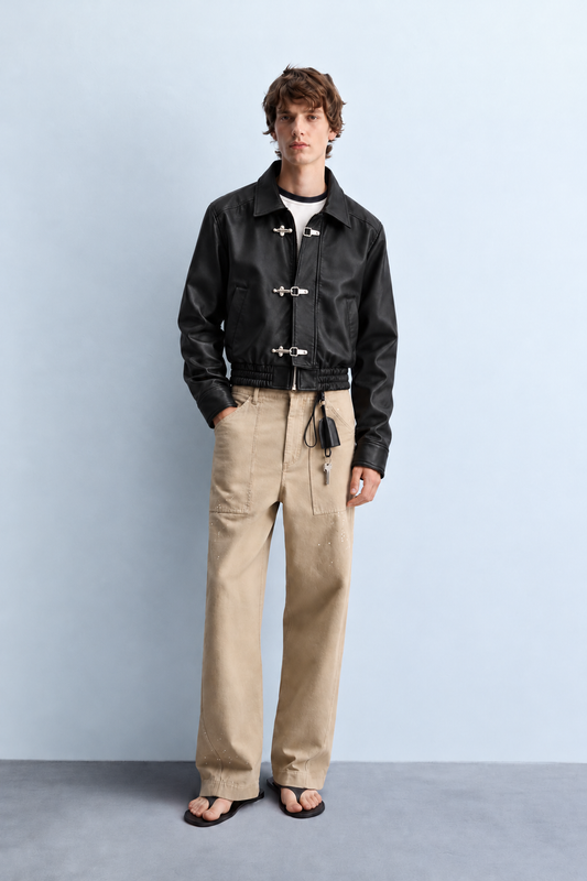 Chrome Buckle Leather Jacket (Pre-Order)