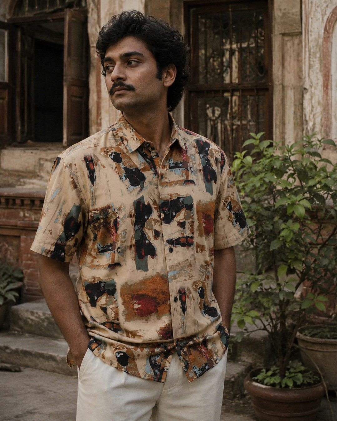 Sandstone Abstract Print Shirt