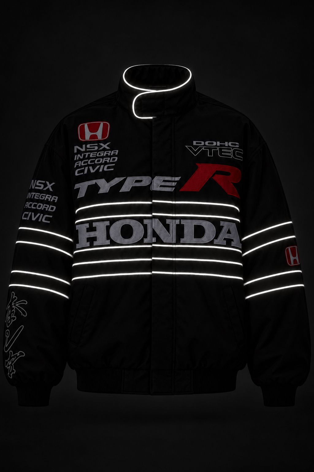 Honda Type R inspired Reflective Racing Jacket – Black (Pre-Order)